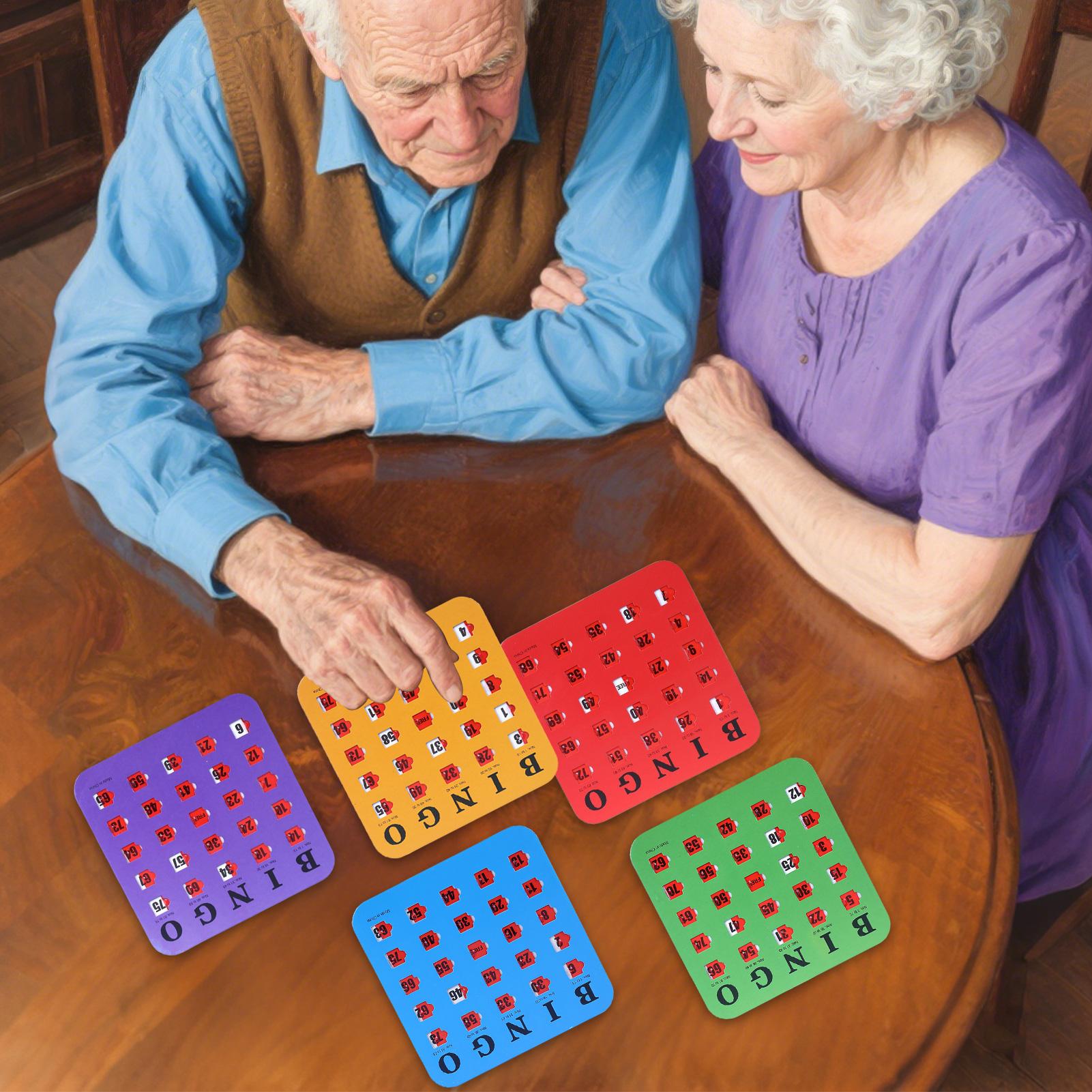 Party Games For Adults Large Group - 5枚入りビンゴゲームカード 大型印刷ビンゴカード 大人数向け 大人用 再利用可能な大型印刷ビンゴゲームカード