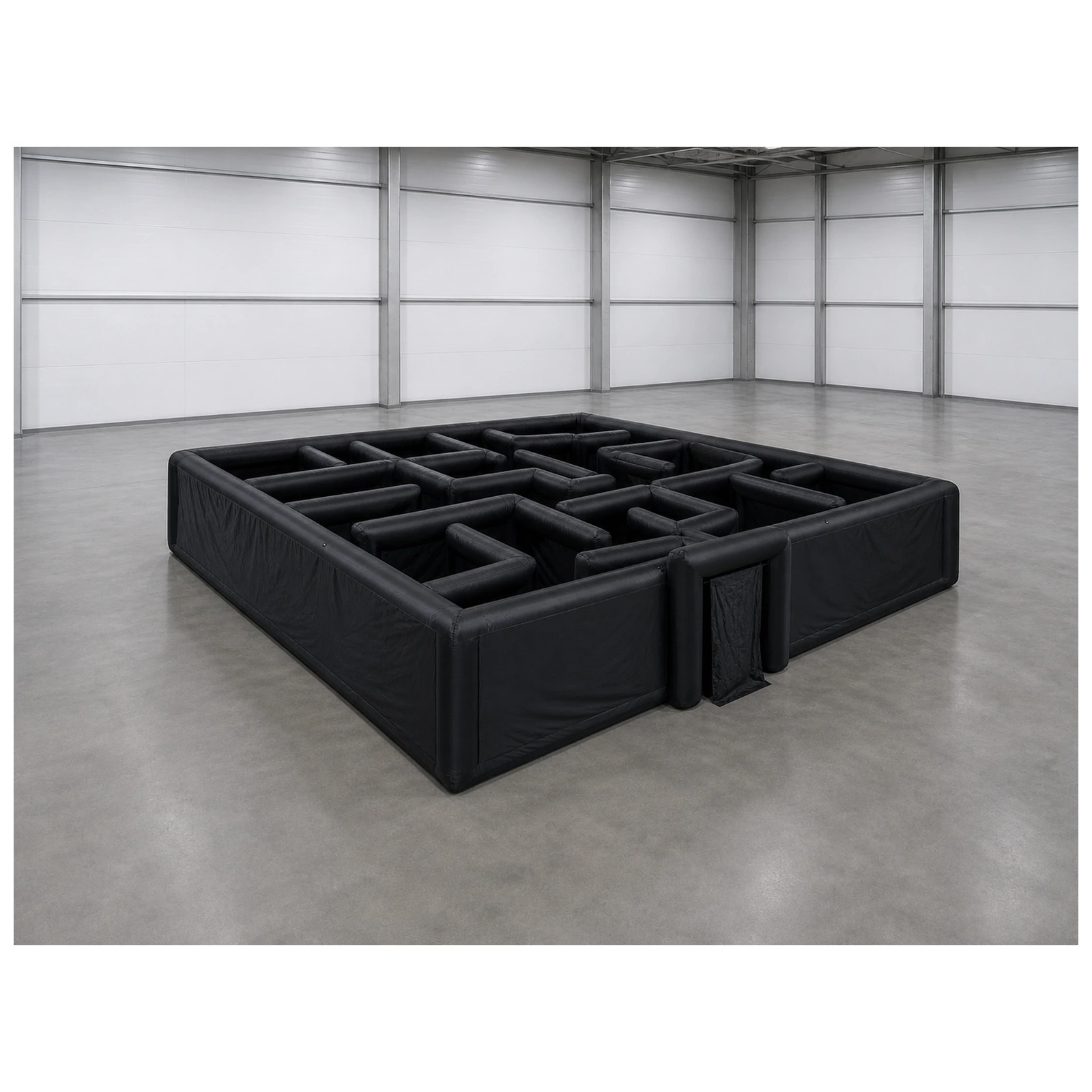 Party Games Kids - 大型無地ブラックインフレータブル迷路 12×12m 39×39フィート 送風機付き スポーツゲーム パーティーイベント