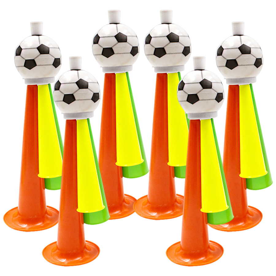 Party Games No Props - 3/6 個 3 穴プラスチックサッカースタイルホーンクリエイティブパーティー応援サウンディング小道具パーティーボールゲーム活気のある雰囲気作成ツール
