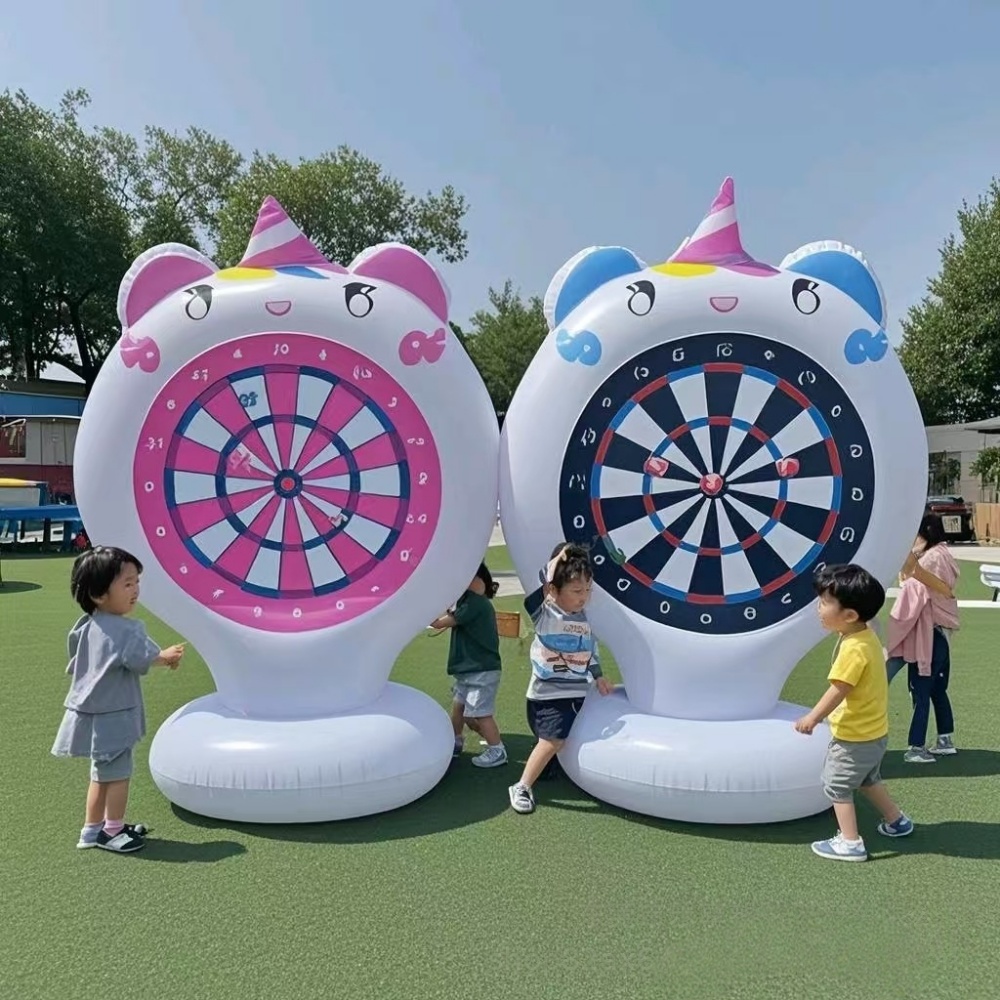 Party Games Easter For Kids - インフレータブルユニコーン投げゲームターゲット粘着ダーツ屋外ガーデンプール子供面白いおもちゃユニコーン誕生日パーティーの装飾