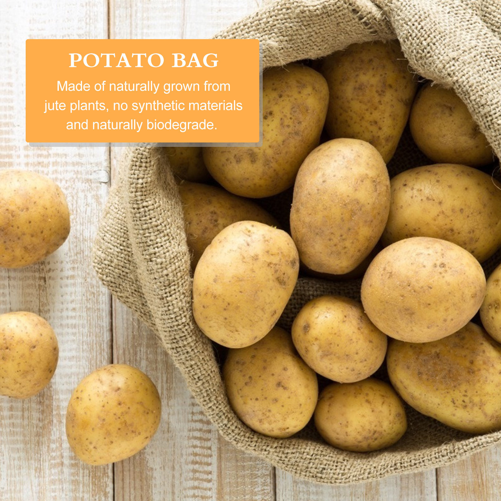 Sack Race Bag - 1個入り 水害対策用黄麻袋 大型ジュートポテトサック 多機能園芸栽培バッグ レースバッグ 黄麻袋