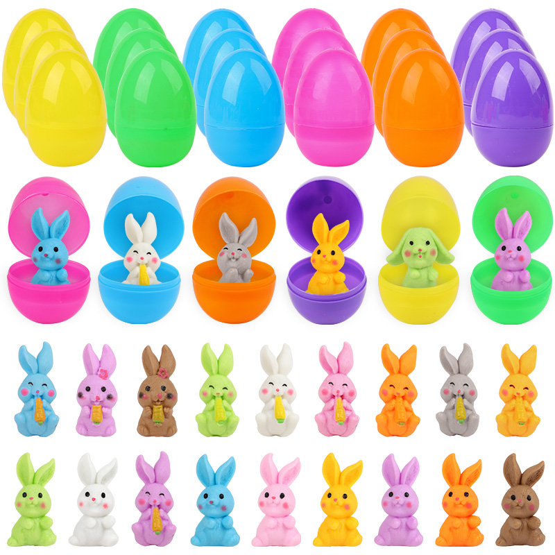 24個入り イースターエッグ ウサギのフィギュア付き 子供用 - Party Games Easter For Kids のレビューと価格