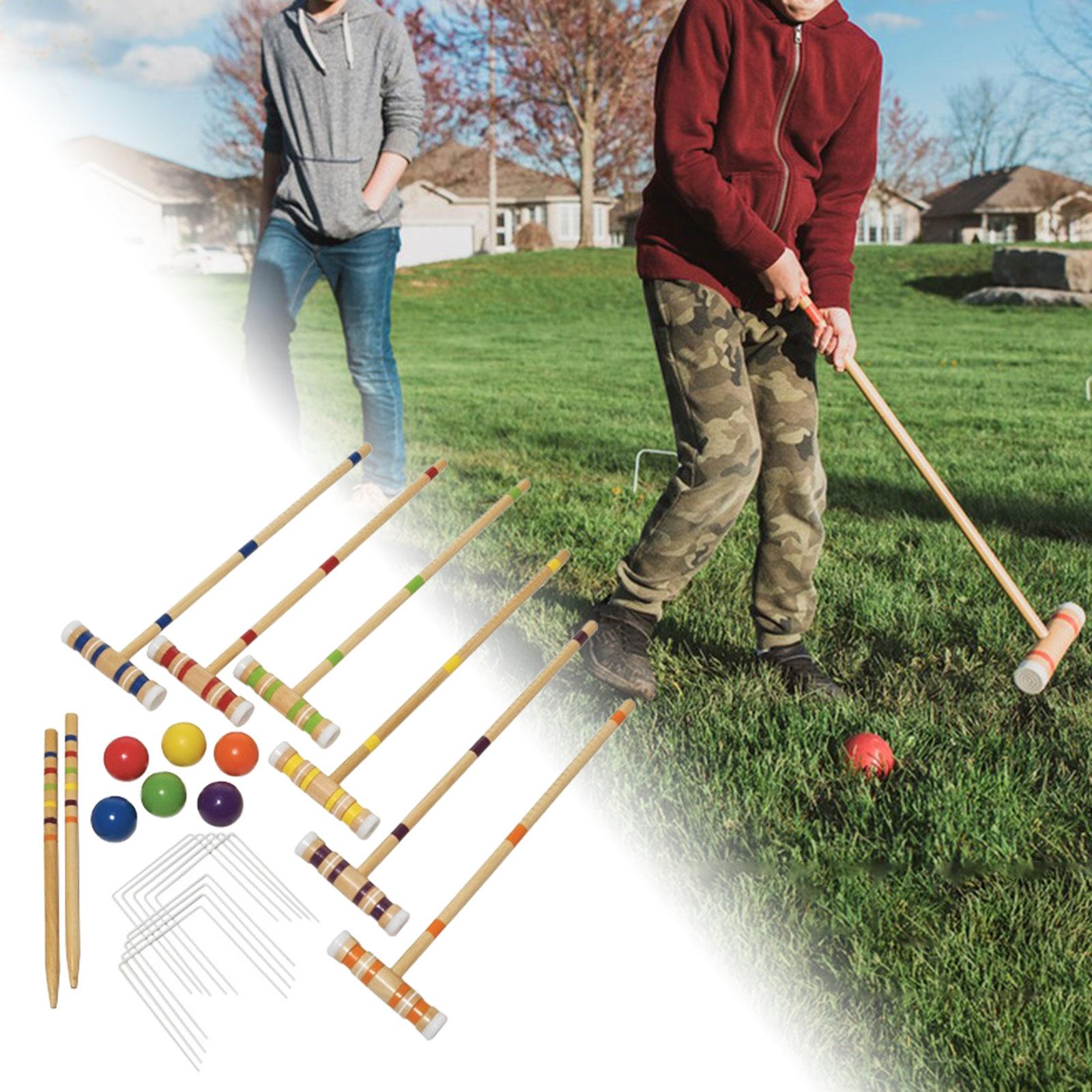 屋外ゲーム、スポーツファミリー向けの2つのベンチマークをセッ - Croquet Set Lawn のレビューと価格