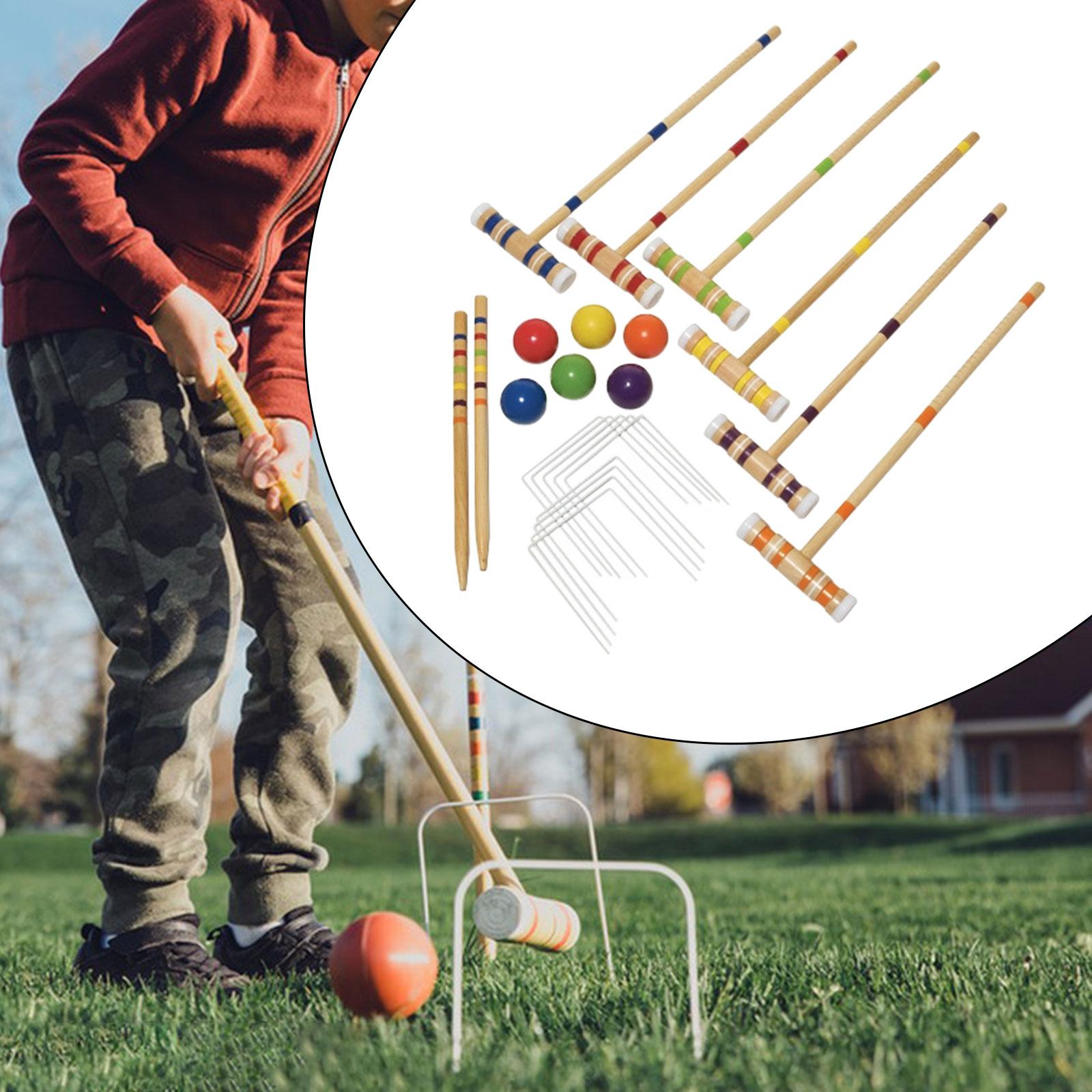 屋外ゲーム、スポーツファミリー向けの2つのベンチマークをセッ - Croquet Set Lawn のレビューと価格