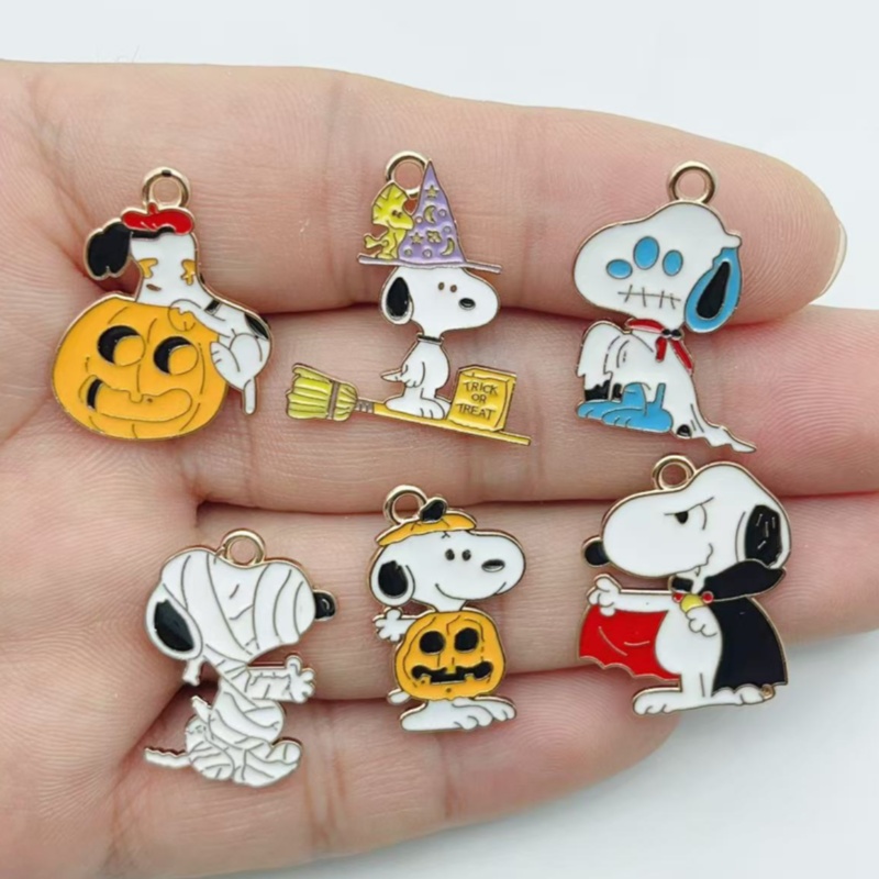 10 個かわいいハロウィン漫画子犬合金エナメルチャームカボチ - Party Games Event のレビューと価格