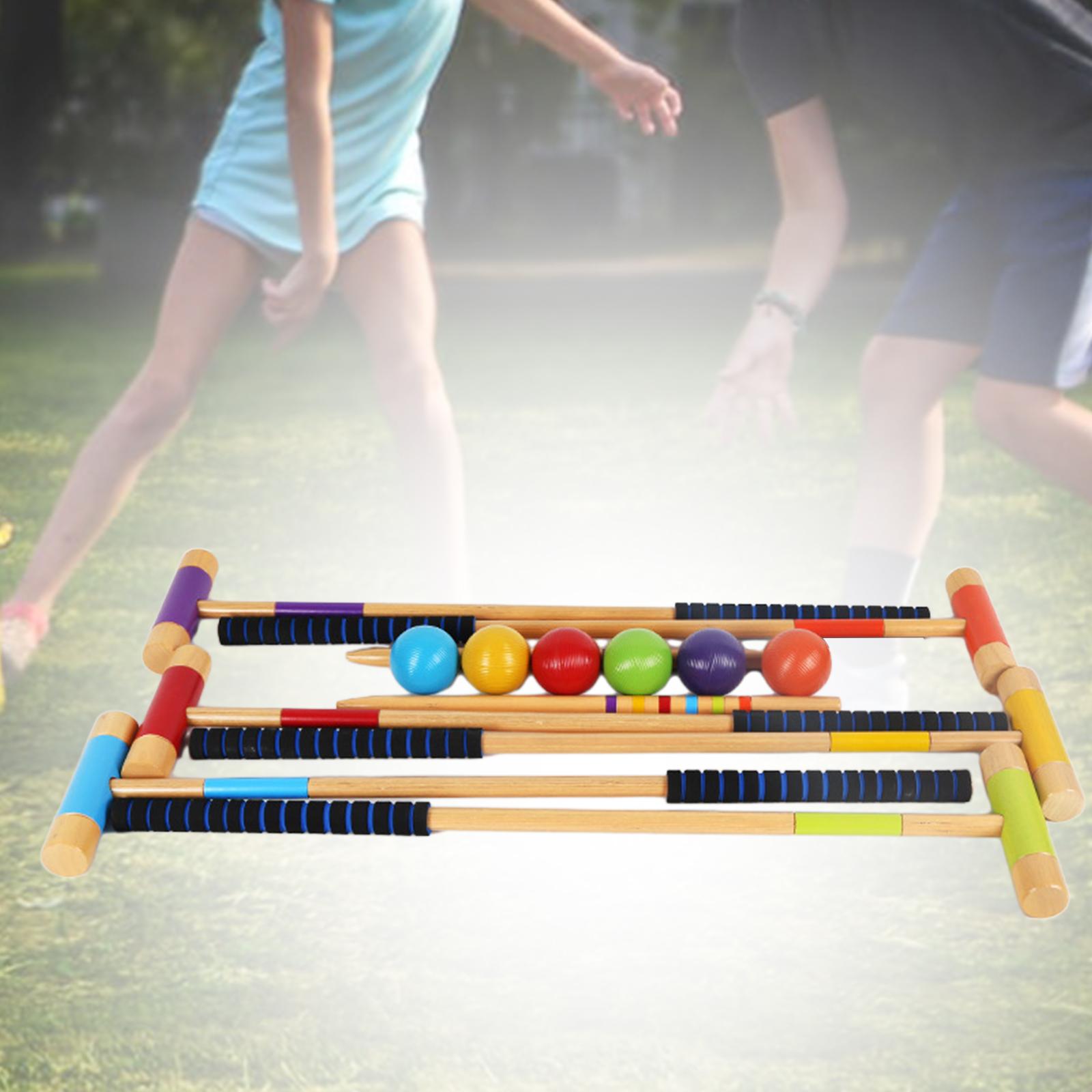 6個入り6人用クロケットセット カラフルなボール 標準サイズ - Croquet Set Lawn のレビューと価格
