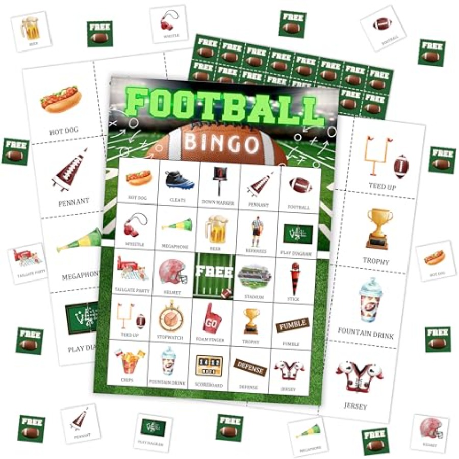 サッカーパーティービンゴゲームカード、大人、大人数の家族、友 - Party Games For Adults Large Group のレビューと価格