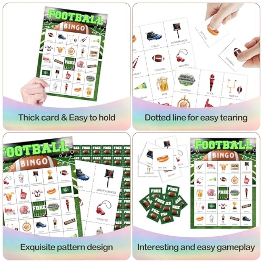 サッカーパーティービンゴゲームカード、大人、大人数の家族、友 - Party Games For Adults Large Group のレビューと価格